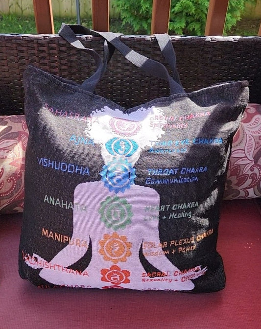 Chakra Yoga Mandala silhouette Tote Bag